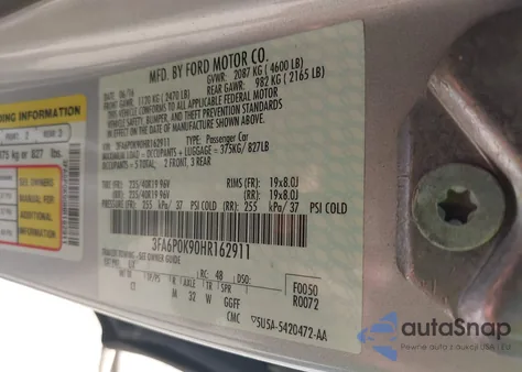 2017 Ford Fusion Titanium from USA, damaged, VIN 3FA6P0K90HR162911